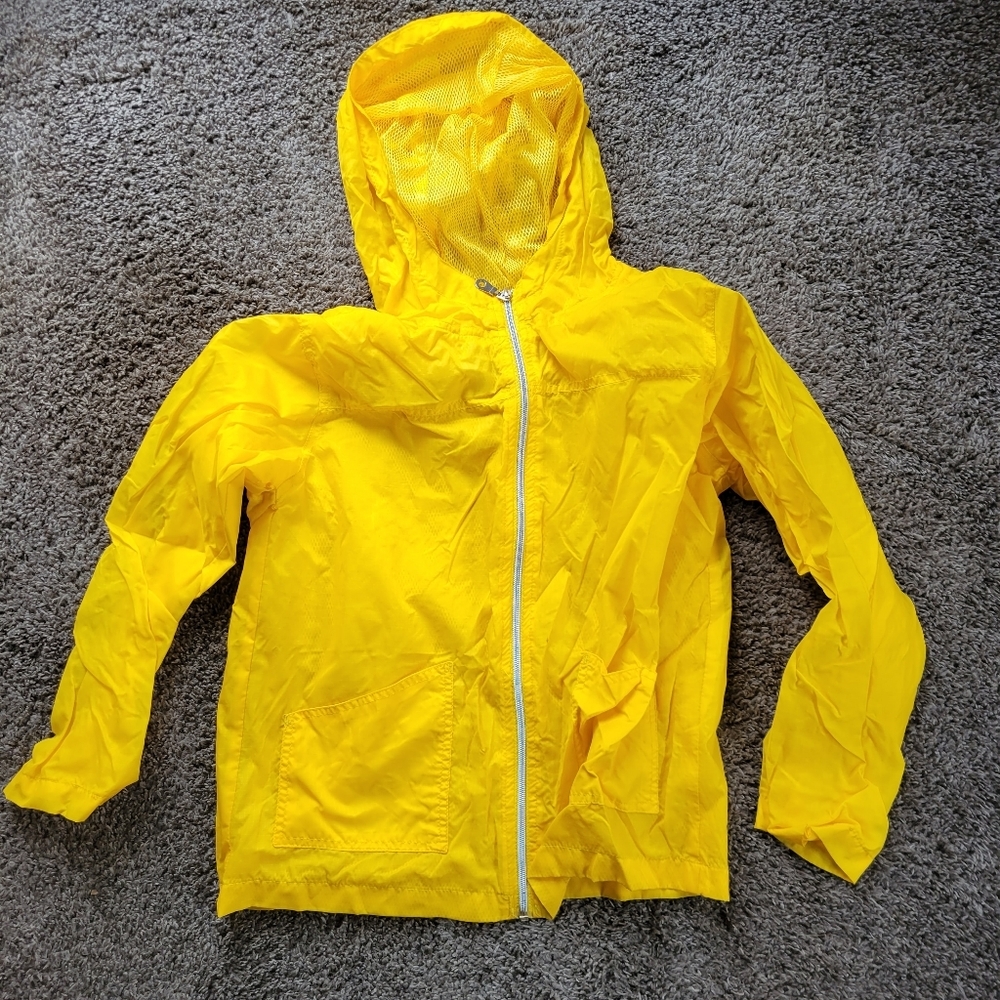 Philly Yellow Girls Rain Coat Jacket Size Large